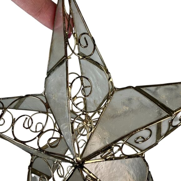 Vintage Capiz Shell Star Violin Christmas Holiday Ornament Lot - Picture 5 of 16